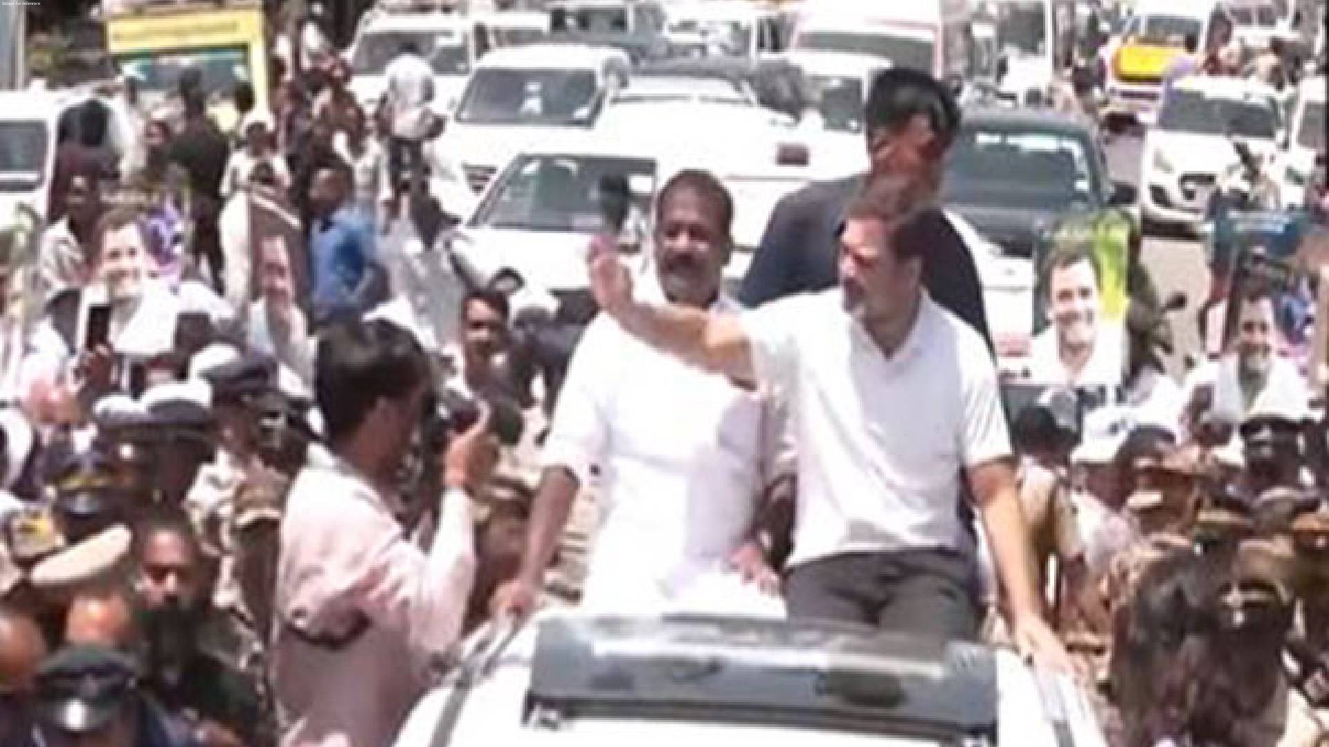 Kerala: Rahul Gandhi holds roadshow in Wayanad, to attend UDF rally in Kozhikode today